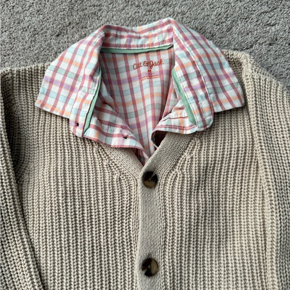 Cat& Jack button down & 2 sweaters - Picture 2 of 16